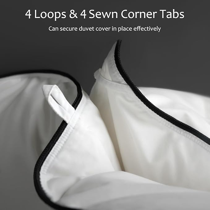 Luxury Down Fiber Comforter Oversized King Size - High Fill Power Medium Warmth for All Season Duvet Insert - Light Weight, Lvory White (120" x 98")