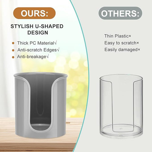 2 Pack Bathroom Cup Holder for Dixie Cups 3 oz Bathroom Cups - Bathroom Cup Dispenser 3 oz Countertop for Mouthwash Cups Small Paper Cups(Grey)