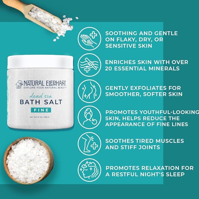 Dead Sea Salt Coarse Grain Bath Soak 18 oz – Relaxing Mineral Soak