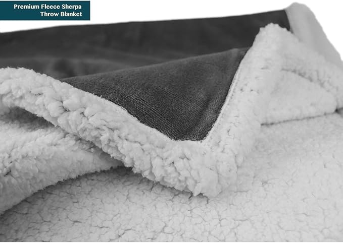 Pavilia Sherpa Fleece Blanket for Bed, King Size, Dark Grey, Plush Soft Fuzzy, Reversible Winter Blanket for Women & Men, 90x108 Inches
