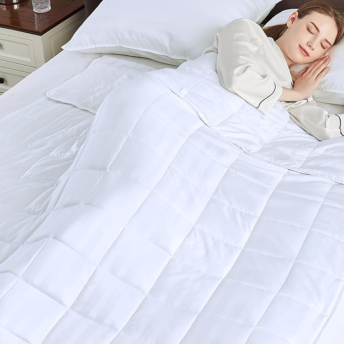 Weighted Blanket Kids (36"x48" 5lbs),Ultra Soft and Cozy Cooling Weighted Blanket Kids,Heavy Blanket with Machine Washable Soft Blanket, Ivory