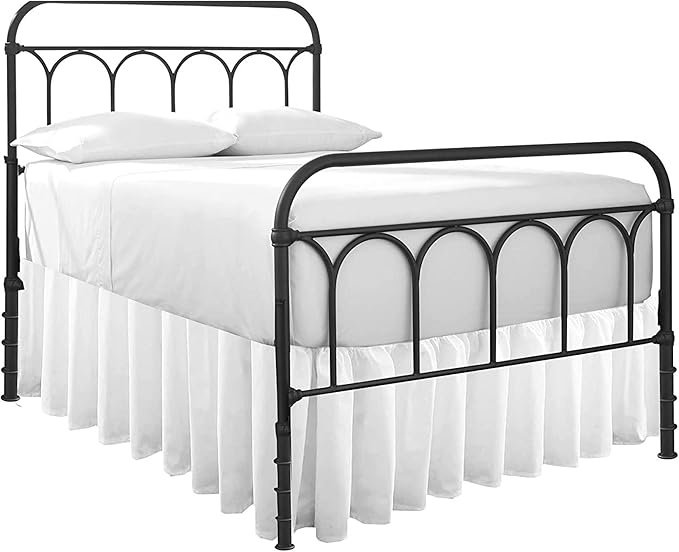 Ruffled Bed Skirt with Split Corners-Dust Ruffle - 12" Drop 100% Microfiber Soft,Sheen & Luxurious Look - Bed Skirts (White -Full)