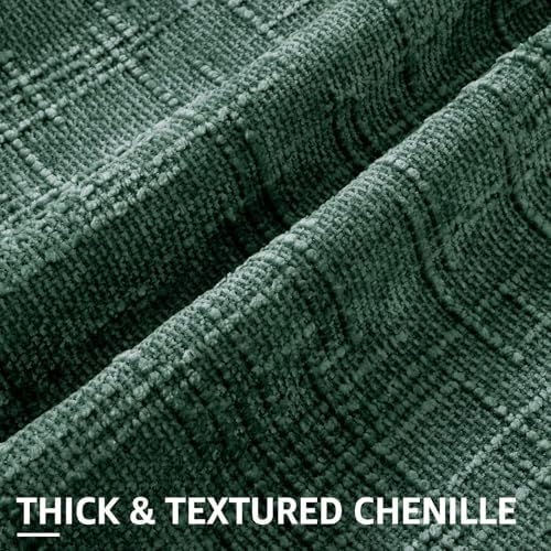 decorUhome Textured Chenille Throw Pillow Covers 20x20 Set of 2 Green - Image 2