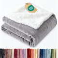 Sherpa Fleece Blanket King Size - Reversible Sherpa Fleece King Blanket - Super Soft Double Sided for Bed, Sofa, Couch - Thick, Warm, Fuzzy and Plush - Luxurious Bedding for Winter - Grey, 90" x 108"