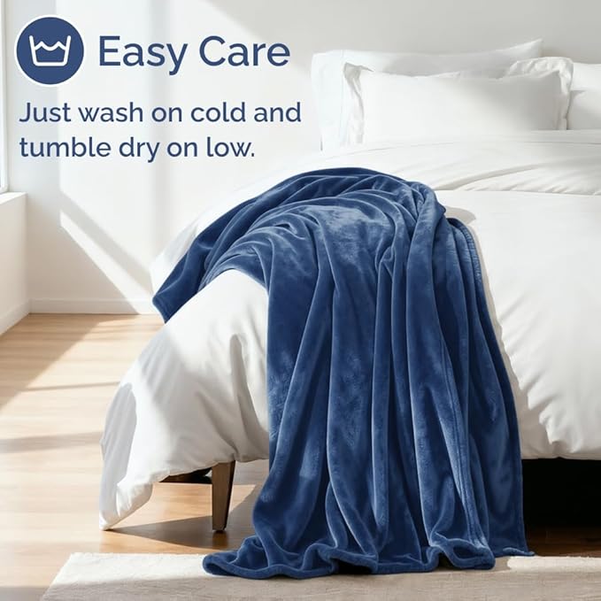 Ultra Soft Fleece Blanket Throw Size - Flannel Fleece Luxury Throw Blanket - Lightweight for Couch Bed Chair - Thick, Warm & Breathable - All Season Cozy Anti-Static Microplush Bedding, Royal Blue