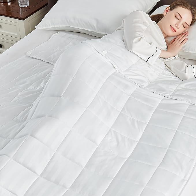 Weighted Blanket Kids (36"x48" 3lbs),Ultra Soft and Cozy Cooling Weighted Blanket Kids,Heavy Blanket with Machine Washable Soft Blanket, White