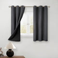 BGment 45 Inch Curtains for Bedroom - Short Blackout Curtains for Small Window/Cafe Thermal Insulated Grommet Drapes, 2 Panels, Each 42 Inch Wide, Dark Grey