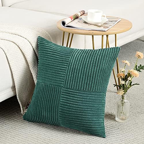 Fancy Homi 2 Packs Teal Samll Decorative Throw Pillow Covers 12x12 Inch - Image 2