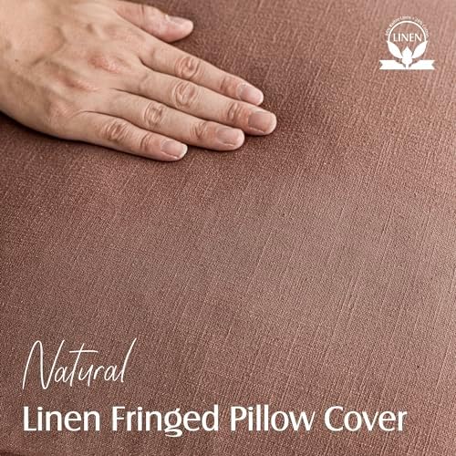 Foindtower Decorative Linen Fringe Throw Pillow Covers 18×18 Inch - Image 2
