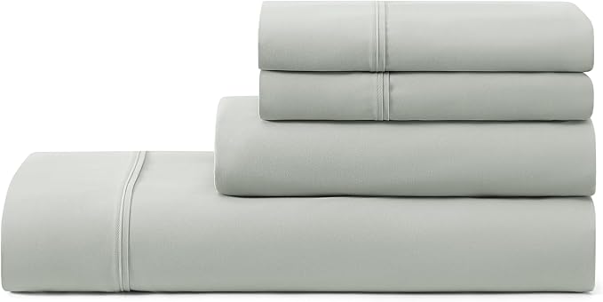 UGG Full Sheet Set 4-Piece Luxury Cooling Sheets Deep Pockets Premium Bedding with 2 Pillow Shams Hypoallergenic Machine Washable Soft Lightweight Bed Set for Bedroom, Full, Mineral Green(Hedi)
