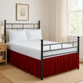 Ruffled Bed Skirt Split Corners with Platform, Tailored Fit Hotel Quality Wrinkle Free Ultra-Soft Microfiber Dust Ruffle, Upto 16 Inch Drop, King, Burgundy