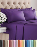 Queen 6 Piece Sheet Set - Cooling, Comfy & Breathable - Hotel Luxury Bedding, Includes Fitted Sheet for Women, Men, Kids and Teens - 1 Flat, 1 Fitted Sheet, 4 Pillowcases with Deep Pockets - Purple