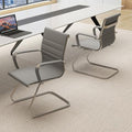 Wahson Office Guest Chairs Set of 2, Leather Reception Chairs, Mid Back Waiting Room Chair, Conference Chairs with Sled Base, Desk Chair No Wheels for Meeting/Lobby/Restroom, Grey