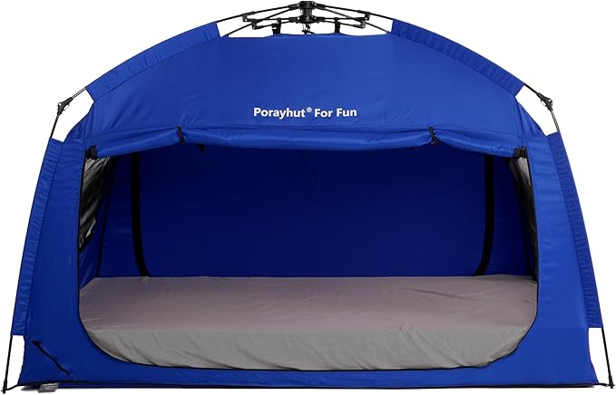 Indoor Instant Privacy Bed Tent for Sleeping,Quick Set-up Bed Canopies,Portable Bed Drapes with Large Space and 3 Doors (Blue, Full)