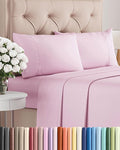 Twin 4 Piece Sheet Set - Cooling, Comfy & Breathable - Hotel Luxury Bedding, Includes Fitted Sheet for Women, Men, Kids & Teens - 1 Flat, 1 Fitted Sheet, 2 Pillowcases with Deep Pockets - Light Pink