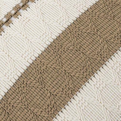 Fancy Homi Set of 2 Boho Light Brown Long Lumbar Decorative Throw Pillow Cover - Image 4