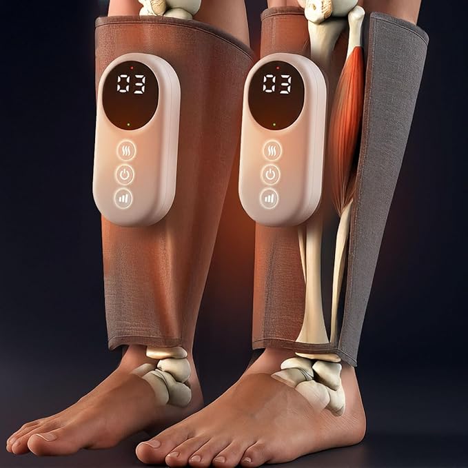 RejuvaFlow 3-in1 Leg Massager - The Official - Triple Method Calf Massager - Adjustable Calf Massager for Everyday Comfort & Relaxation - Dual Pack
