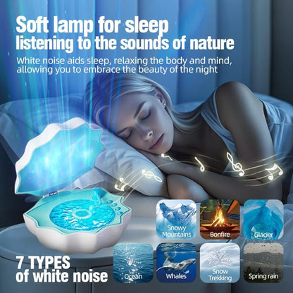 Northern Lights Projector, Night Light Projector for Bedroom Built-in Bluetooth Speaker, White Noise, Shell Night Light for Room Decor/Gift for Kids/Party/Music/Relaxation/Birthday (Blue)