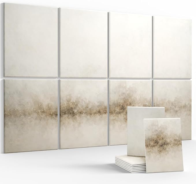 Wall Art Acoustic Panels,35''X24''Soundproof Wall Panels-8-Pack with 50 Adhesive Tabs, Decorative Sound Absorbing Panels for Living Room and Recording Studio, Offices-Dawn Embrace