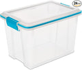 Sterilite 24-Pack Gasket Box, Weather-Resistant Storage Bins with Latching Lids, 20 Quart - Heavy-Duty Organizing Containers for Closet, Bathroom, and Office