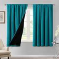 H.VERSAILTEX 100% Blackout Curtains for Bedroom Thermal Insulated Blackout Curtains for Living Room 63 Inches Long Rod Pocket Curtains with Black Liner 2 Panels Set, Turquoise Blue