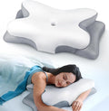 Ergonomic Contour Memory Foam Pillows, Orthopedic Bed Pillow for Side Back Stomach Sleeper