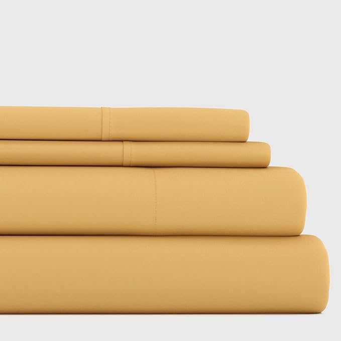 Linen Market Bed Sheets for California King Size Bed (Gold) - Sleep Better Than Ever with These Soft and Cooling California King Sheets - Deep Pocket Fits 16" Thick Beds - 4 Piece Cal King Sheet Set