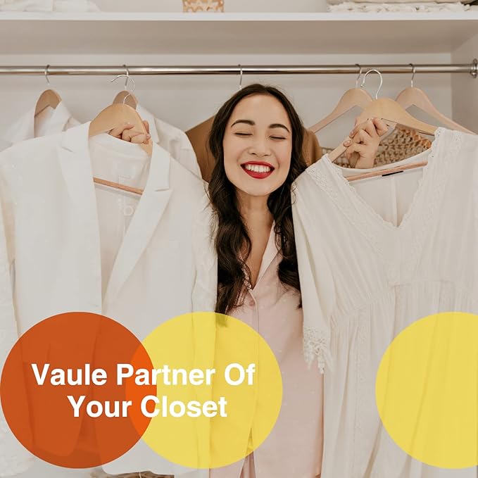 Wooden Hangers Clothes Hangers Slim Wood Hanger Coat Hanger for Closet,Hanger with Extra Smooth Finish,Hangers for Shirt Suit Dress 20 Pack Natural