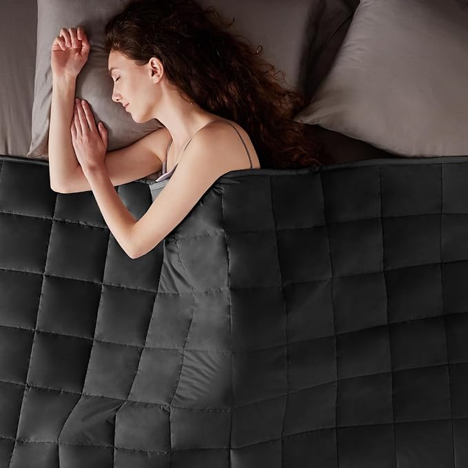 Weighted Blanket Queen Size (60"x80" 15lbs),Ultra Soft and Cozy Cooling Weighted Blanket Queen Size for Adult,Heavy Blanket with Machine Washable Soft Blanket, Black