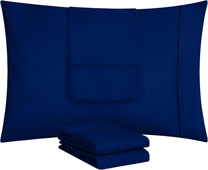 Utopia Bedding Queen Pillow Cases - 4 Pack - Envelope Closure - Soft Brushed Microfiber Fabric - Shrinkage and Fade Resistant Pillow Covers Queen Size 20 X 30 Inches (Queen, Royal Blue)