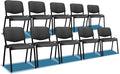 VINGLI Grey Waiting Room Chairs - 10-Pack PU Stackable Chairs Set for Conference Rooms, Offices & Lobbies, Simple & Space-Saving