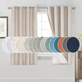 PrinceDeco 100% Blackout Curtains for Bedroom Linen Blackout Curtains 63 Inches Length Thermal Insulated Textured Drapes for Living Room 2 Panels Set,52" W x 63" L,Natural