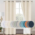 PrinceDeco Linen Blackout Curtains 84 inch Length 2 Panels Set 100% Blackout Linen Texture Curtains for Bedroom Living Room Window Treatment Drapes with White Liner,Bleached Sand,42" W x 84" L