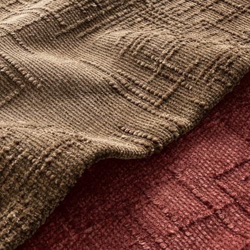 MIULEE Chenille Textured Fall Throw Pillow Covers Toffee 20x20 Set of 2 - Image 2