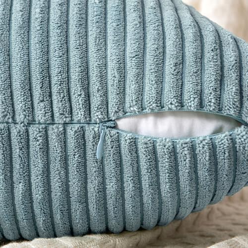 MIULEE Slate Blue Decorative Lumbar Throw Pillow Covers 12x20 Inch 2 Pack - Image 3