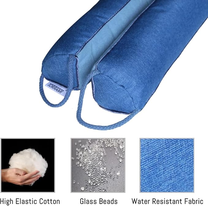 TORRAMI 36" Door Draft Stopper Under Bottom Insulation Noise Air Stopper 2.1LB,Draft Guard Seal for Doors and Windows - Blue Triangle