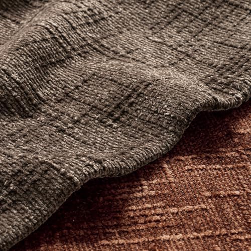 MIULEE Chenille Textured Fall Throw Pillow Covers Brown 18x18 Set of 2 - Image 2