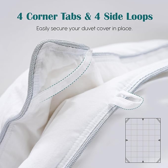 California King Goose Feather Down Fiber Comforter, 100% Cotton Cover Ultra Soft Fluffy California King Duvet Insert, All Season Luxurious Hotel Bedding Comforter, White 104"x96"