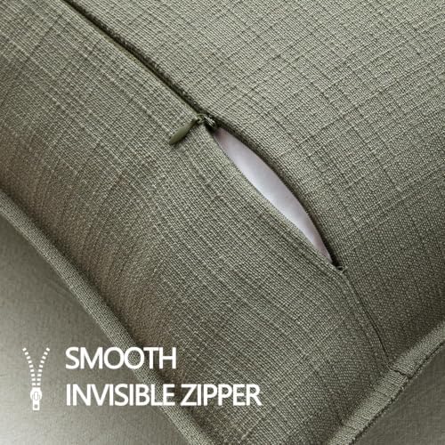 MIULEE Thick Textured Decorative Throw Pillow Covers 22x22 Inch Olive Green - Image 7