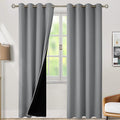 BGment Thermal Insulated 100% Blackout Curtains 90 Inch Length 2 Panels, Total Light Blocking Curtains for Bedroom, Grommet Window Drapes with Thick Black Liner, 52 Inch Wide Each Panel, Dove Grey