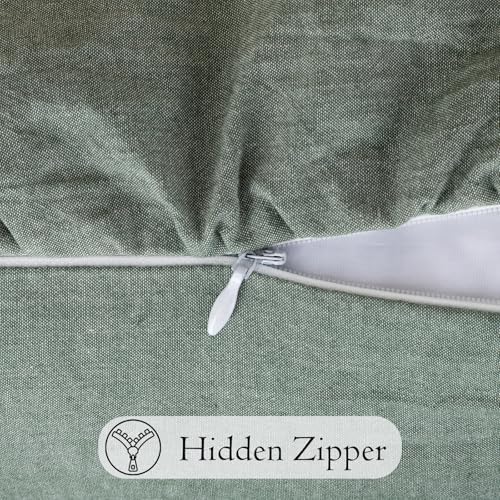 JoraLion Ruffled Lumbar Pillow Cover 14x26 Solid Green - Image 5