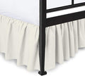 Ruffled Bed Skirt with Split Corners, Ivory, Queen 16 Inch Drop Bedskirt, Hotel Quality Brushed Microfiber Wrinkle Free Dust Ruffle Bed Skirt Queen Size