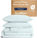 Brooklinen Luxury Sateen Duvet Cover Set - 100% Cotton, King/California King Size in Sky - Includes 1 Duvet Cover and 2 King Pillowcases - Best King/Cali King Duvet Covers
