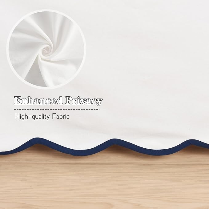HIG Off White Chic King Bed Skirt - Easy Fit Scallop Edge Pleated Bedskirts, 14 Inch Drop Anti-Slip Dust Ruffle, Thick Fabric for Enhanced Privacy, Pre-Washed for Long-Lasting Use(N60022)
