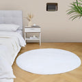 duduta White Fluffy Round Rug 4x4 ft, Shag Fuzzy Plush Circle Rug for Nursery Bedroom Classroom Dorm Home Decor