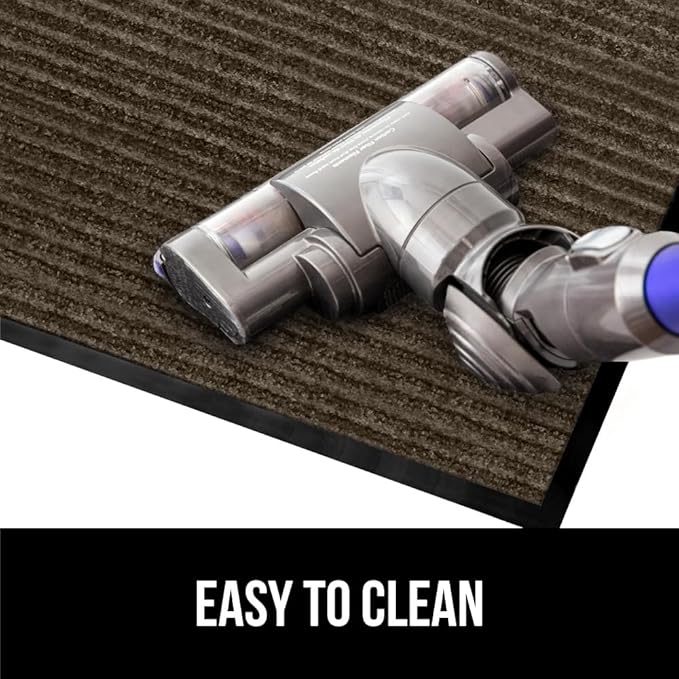 GORILLA GRIP Waterproof Traffic Guard Door Mat, 70x24, Heavy Duty Entryway Mats, Strong Rubber Back Commercial Utility Rugs for Office Hallway, Garage Floor and Home, Low Profile Carpet Runner, Brown