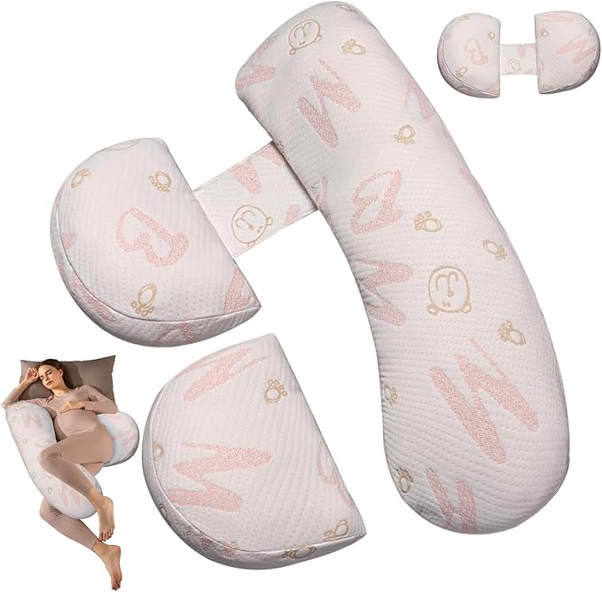 Pregnancy Pillow, Maternity Pillow for Pregnant Women, Full Body Pillow for Pregnant Women Sleeping, Support for Back, Belly, Legs, HIPS