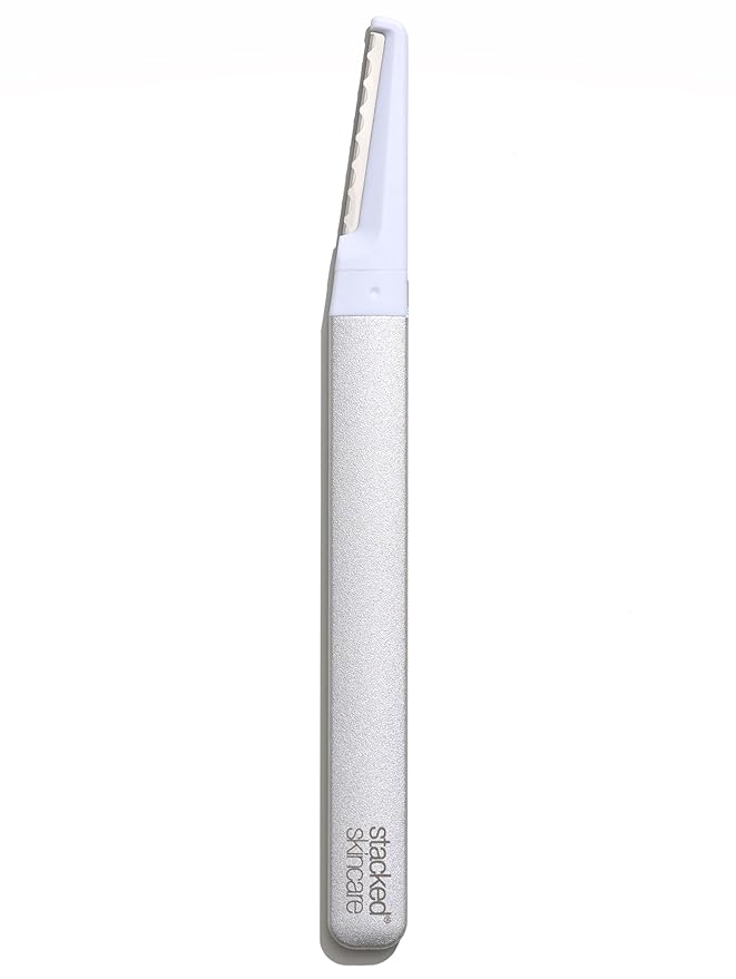 StackedSkincare Dermaplane Razor for Women Face - Professional Facial Razor, Non-electric Face Shaver for Women - Eyebrow Razor & Dermaplaning Tool for Face Exfoliation - Includes Handle & Blade