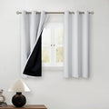 BGment 45 Inch Curtains for Bedroom - Short Blackout Curtains for Small Window/Cafe Thermal Insulated Grommet Drapes, 2 Panels, Each 42 Inch Wide, Greyish White