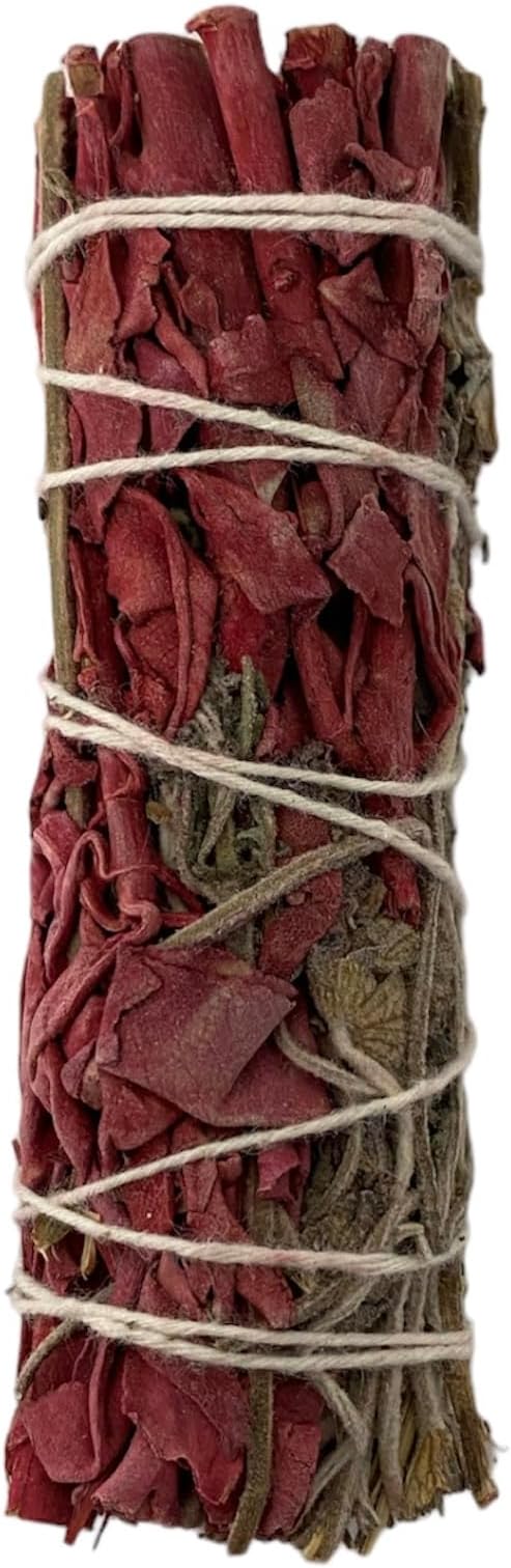 NESSASTORES - White Sage Dragon's Blood & Lavender 4 inch smudge stick bundles for cleansing and meditation. #JC-078 (1 pc)